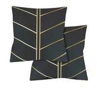 Gardenwize Pack of 2 Outdoor Gold Palm Scatter Cushions in Black Gardenwize Black