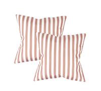 Gardenwize - Pack of 2 Outdoor Scatter Cushions - Fast Drying, Fire Retardant & Water Resistant Garden Furniture Cushions, Weather Resistant, Includes 2 Covers & 2 Inserts (Red Stripe)