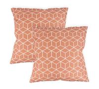 Gardenwize - Pack of 2 Outdoor Scatter Cushions, Garden Furniture Cushions - Covers & Pillows (Orange Cube)