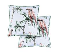 Gardenwize - Pack of 2 Outdoor Scatter Cushions, Garden Furniture Cushions - Covers & Pillows (Pink Parrot)