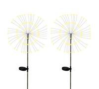 Gardenwize Pack Of 2 Outdoor Super Bright Decorative Starburst Solar Powered Led Stake Light Garden Patio Walkway Light