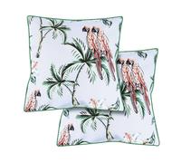 Gardenwize - Pack of 2 Outdoor Scatter Cushions, Garden Furniture Cushions - Covers & Pillows (Pink Parrot)