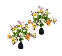 Gardenwize Pack of 2 Solar Butterfly Stake Lights - Colour Changing LED Garden Lights
