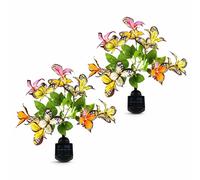 Gardenwize Pack of 2 Solar Butterfly Stake Lights with Colour Changing LED Gardenwize Multicolor