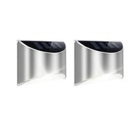 Gardenwize Pack of 2 Solar Fence Lights - Lucent LED Wall Lights