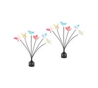 Gardenwize Pack of 2 Solar Iridescent Butterfly Stake Light Warm LED Garden Light Gardenwize Multicolor