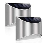 Gardenwize - Pack of 2 Solar Powered Lucent Fence Lights | Wall Lights, Supplied with Screws and fixings | Rechargable Solar Battery, Energy-Efficient | No Running Costs (GW429)