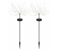 Gardenwize Pack of 2 Solar Stake Starburst LED Lights in Silver Gardenwize Silver