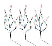 Gardenwize Pack of 3 Multi-Coloured LED Solar Tree Lights in Black Gardenwize Black