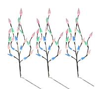 Gardenwize Pack of 3 Multi-Coloured LED Solar Tree Lights - Outdoor Garden Stake Lights