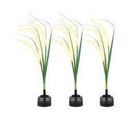 Gardenwize Pack of 3 Solar Grass Effect Stake Lights for Garden Path Borders in Green Gardenwize Green