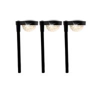 Gardenwize Pack of 3 Solar LED Garden Stake Lights Crystal Globe Design in Black Gardenwize Black