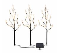 Gardenwize Pack of 3 Solar Powered Garden Tree Stake Lights - 60 LEDs per Tree, Energy Efficient with No Running Costs, Automatic Dusk to Dawn Lighting for Patio, Decking, Pathway & Flower Beds