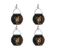 Gardenwize Pack of 4 Hanging Solar Lantern Lights 2-in-1 Table or Hanging Lights in Black Gardenwize Black