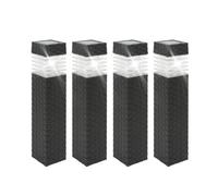 Gardenwize Pack Of 4 Rattan Style Solar Stake Lights