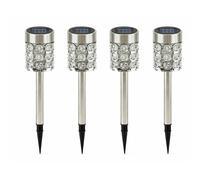 Gardenwize Pack of 4 Solar Crystal Stake Lights - Colour Changing LED Garden Lights