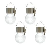Gardenwize - Pack of 4 Solar Hanging Crack Balls, Indoor/Outdoor LED Lights