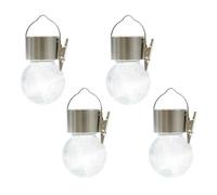 Gardenwize Pack of 4 Solar Hanging Crackle Balls Warm White LED in Clear Gardenwize Clear