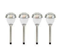 Gardenwize - Pack of 4 Solar LED Crown Stakes - Outdoor Pathway Illumination for Garden, Patio, Decking, Borders, Camping, Pond or Memorial Use, Auto Dusk-to-Dawn, No Wiring