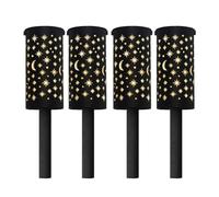 Gardenwize Pack of 4 Solar Night Sky Lantern Stake Lights in Black Gardenwize Black