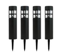 Gardenwize - Pack of 4 Solar LED Pillar Stake Lights - Outdoor Garden Pathway Illumination for Patio, Decking, Borders, Camping, Pond or Memorial Use, Auto Dusk-to-Dawn, No Wiring