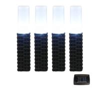 Gardenwize Pack of 4 Solar LED Rattan Stake Lights - Outdoor Pathway Illumination for Garden, Patio, Decking, Borders, Camping, Pond or Memorial Use, Auto Dusk-to-Dawn, No Wiring