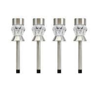 Gardenwize - Pack of 4 Solar LED Round Crystal Stake Lights - Outdoor Pathway Illumination for Garden, Patio, Decking, Borders, Camping, Pond or Memorial Use, Auto Dusk-to-Dawn