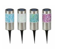 Gardenwize Pack of 4 Solar Mosaic Stake Lights - Warm White LED Garden Lights