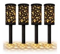 Gardenwize Pack of 4 Solar Night Sky Lantern Stake Lights in Black Gardenwize Black