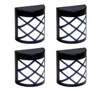 Gardenwize - Pack of 4 Solar Powered LED Deck Fence Wall Lights, Waterproof IP65, Decorative Garden Light, Outdoor Wall Light, Perfect for Railing Fence, Deck, Step Yard Patio, Pathway, Stairs