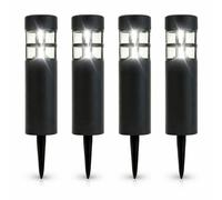 Gardenwize Pack of 4 Solar Stake Lights - Pillar LED Pathway Lights
