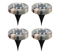 Gardenwize Pack of 4 Solar Stone Effect Decking Lights in Grey Gardenwize Grey