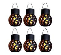 Gardenwize Pack of 6 Solar Hanging Dancing Flame Lantern Light in Black Gardenwize Black