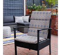 Gardenwize Pack of 2 Full Length Seat Pads, Outdoor Chair Sun Lounger Cushions - Padded Support, All Round Comfort, Weather Resistant (Casablanca)
