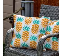 Gardenwize Pair Of Outdoor Garden Sofa Chair Furniture Scatter Cushions - Light Up Pineapple