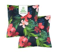 Gardenwize Pair of Outdoor Scatter Cushions - Tropical Leaf Design
