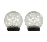 Gardenwize Pair Of Solar Powered Led Crackle Balls Decorative Outdoor Garden Lights