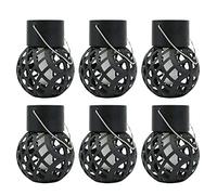 Gardenwize - Set of 6 Solar Powered Hanging Dancing Flame Lantern Lights - Black, H 14cm W 7cm L 7cm, Not Water Resistant
