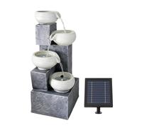 Gardenwize Solar 4 Tier Tabletop Water Feature with LED Lights in Grey Gardenwize Grey