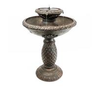 Streetwize Imperial Solar Bird Bath Fountain - Size: 74.5 x 54 x 54cm - Brown - Wilko