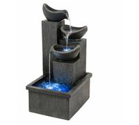Gardenwize Solar Cascading Slate Water Feature With Battery Back Up in Black Gardenwize Black