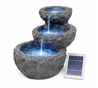 Gardenwize Solar Rock Water Feature, Grey