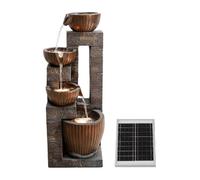Gardenwize Solar Copper Falls Water Feature with LED Lights & Battery Backup Gardenwize Copper