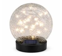 Gardenwize Solar Crackle Ball Outdoor Garden Light 15cm in Black Gardenwize Black