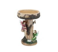 Gardenwize - Solar Powered LED Meerkat/Owl/Fairy Weatherproof Resin Birdbath 8h Runtime Outdoor Garden Decorative Light 40cm Tall Rustic Style (Fairy)