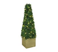 Gardenwize Solar Faux Plant - Obelisk Topiary with 100 LED Lights