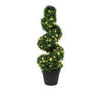 Gardenwize Solar Faux Plant - Twist Topiary Tree in Pot with 100 LED Lights