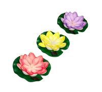 Gardenwize Solar Floating Lotus Light Pack of 3, Waterproof Solar Pond Lights with Warm White Glow, Outdoor Solar Garden Water Feature Lights, No Wiring Needed