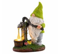 Gardenwize Solar Garden Gnome Statue with Water Pump & LED Light Gardenwize Multicolor