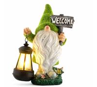 Gardenwize Solar Gonk Welcome Ornament with LED Lantern Garden Feature Gardenwize Multicolor